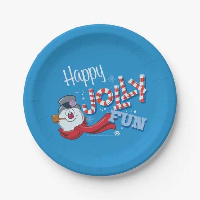 Frosty the Snowman™ | Happy Jolly Fun Paper Plates (Front)