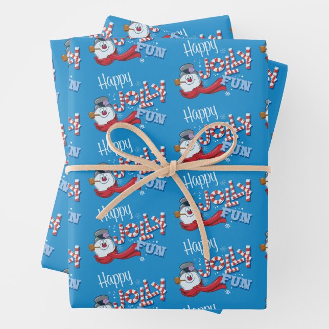 Frosty the Snowman™ | Happy Jolly Fun Wrapping Paper Sheets (In situ)