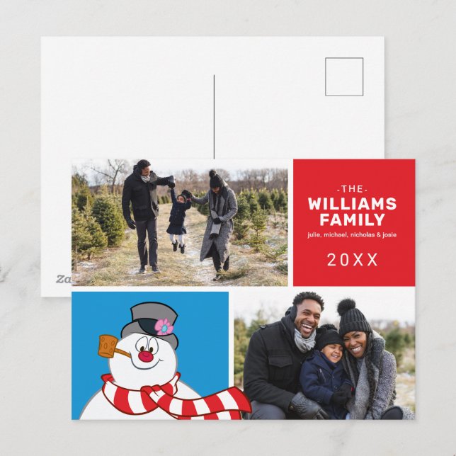 Frosty The Snowman Holiday Family Photo Collage (Front/Back)
