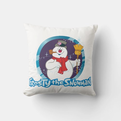 Frosty the Snowman  Magical Frosty Portrait Throw Pillow