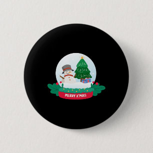 Frosty the Snowman Merry Christmas Button