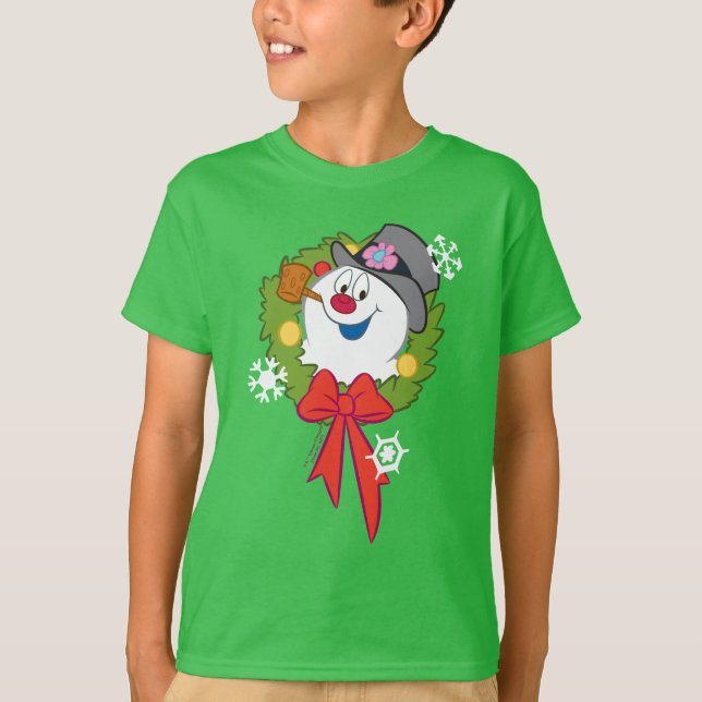 Frosty the Snowman™ | Mr. Frosty Holiday Wreath T-Shirt (Front)