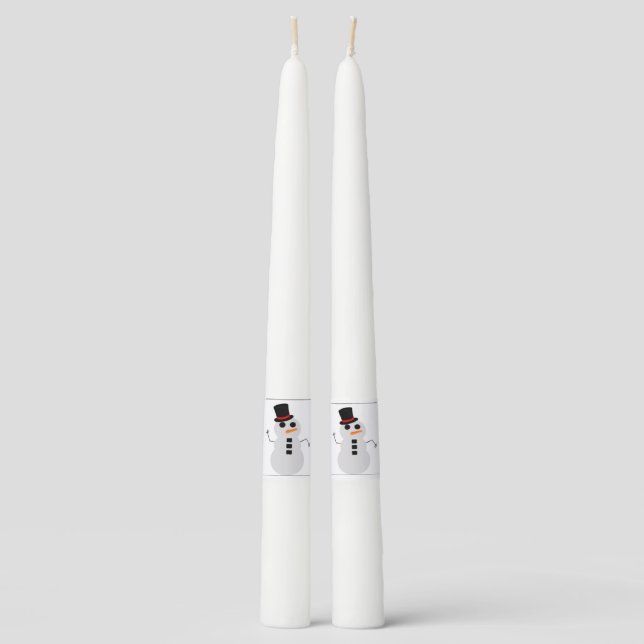 Frosty The Snowman Pair of Taper Candles (Front)
