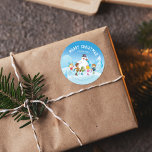 Frosty the Snowman™| Personalized Christmas  Classic Round Sticker<br><div class="desc">Check out this super cute Christmas sticker featuring Frosty the Snowman. Personalize by adding your own custom text!</div>