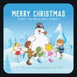 Frosty the Snowman™| Personalized Christmas Square Sticker<br><div class="desc">Check out this super cute Christmas sticker featuring Frosty the Snowman. Personalize by adding your own custom text!</div>