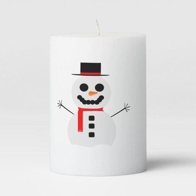 Frosty the Snowman Pillar Candle (Front)