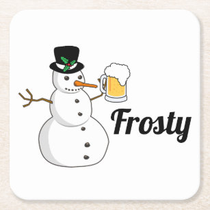 Frosty The Snowman Square Paper Coaster Frosty The Snowman Square Paper Coaster