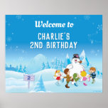 Frosty The Snowman™ Winter Birthday Welcome Sign at Zazzle