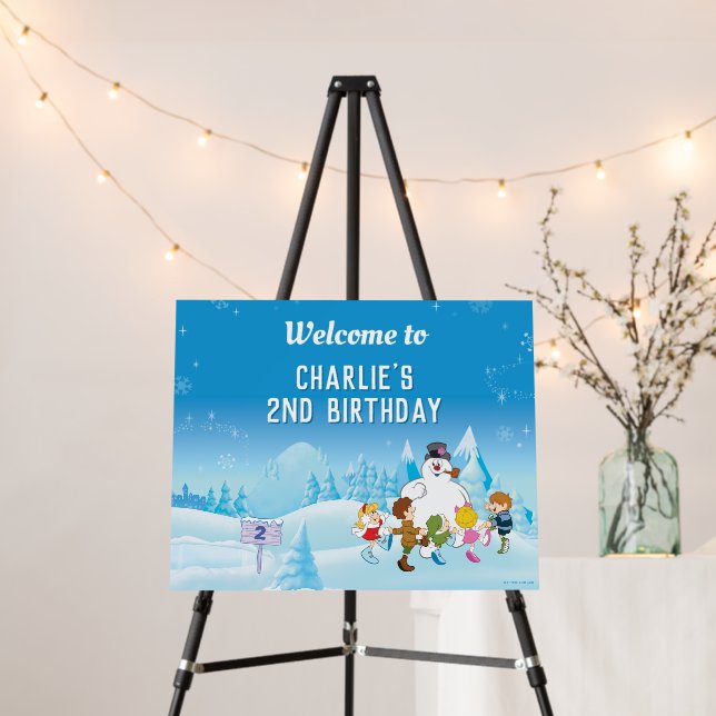 Frosty the Snowman™ Winter Birthday Welcome Sign (In Situ (Stand))