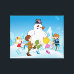 Frosty the Snowman™ Winter Canvas Print<br><div class="desc">Check out this fun Frosty the Snowman™ winter art featuring Frosty and the kids.</div>