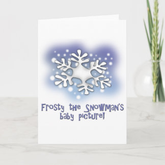 Frosty the snowman's baby pictures holiday card