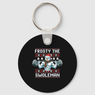 Frosty The Swoleman Ugly Funny Christmas Snowman W Keychain