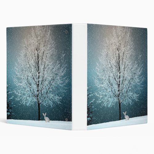 Frosty tree in the evening 3 ring binder