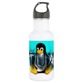 Frosty Tux Stainless Steel Water Bottle by Iverson_Designs at Zazzle