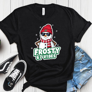 Frosty Vibes 67 Snowman Christmas – Retro Winter T-Shirt