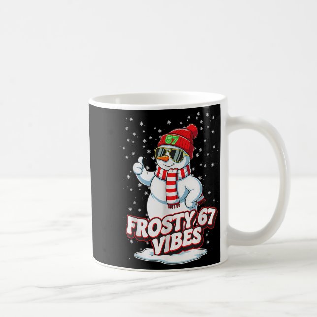 Frosty Vibes 67 Snowman For Winter - Six Seven Mem Coffee Mug (Right)