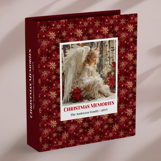 Frosty Victorian Angel Christmas Holiday album 3 Ring Binder (Frosty Victorian Angel Christmas Holiday album)