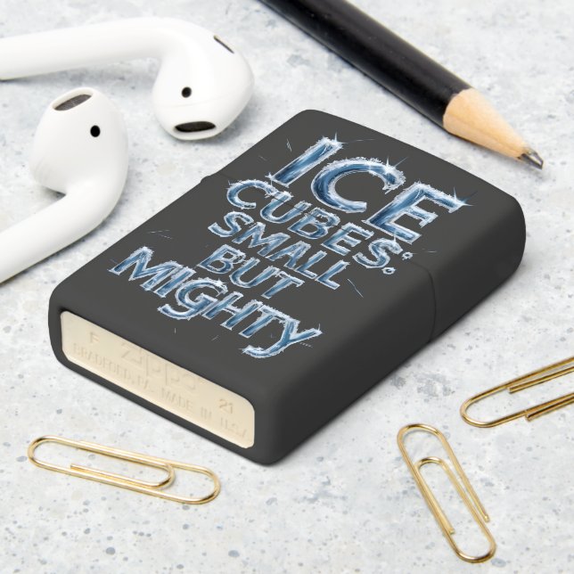 Frosty Warriors: Ice Cubes Small But Mighty Zippo Lighter (On Table 2)