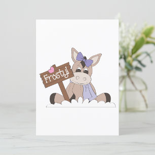 Frosty Winter Donkey Invitation