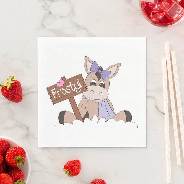 Frosty Winter Donkey Napkins (Creator Uploaded)