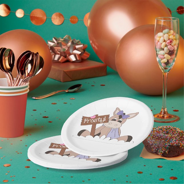 Frosty Winter Donkey Paper Plates (Creator Uploaded)