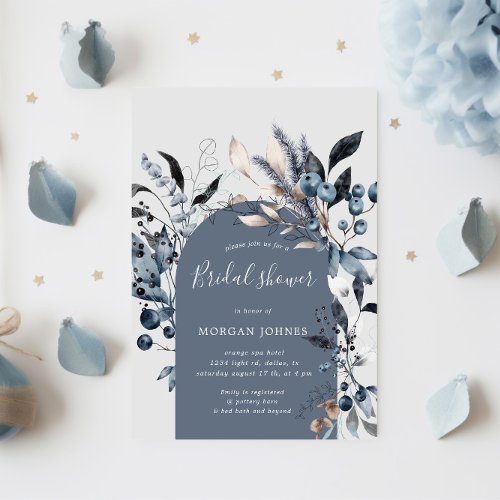 Frosty Winter Floral Arch Bridal Shower Invitation