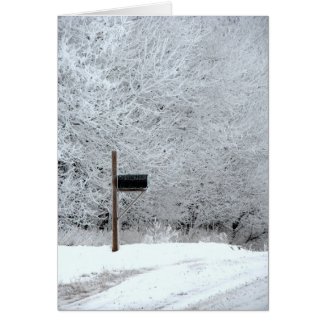 Frosty Winter Scene Blank Inside Greeting Card