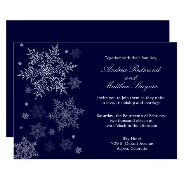 Frosty Winter Snowflake Wedding Invitation