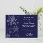 Frosty Winter Snowflake Wedding invitation (Standing Front)
