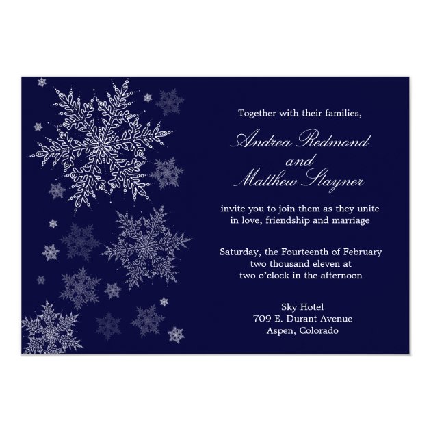 Frosty Winter Snowflake Wedding Invitation
