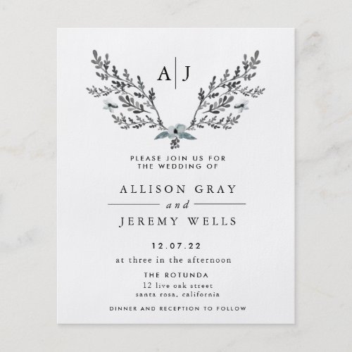 Frosty Winter Wedding Invitation  Budget Flyer