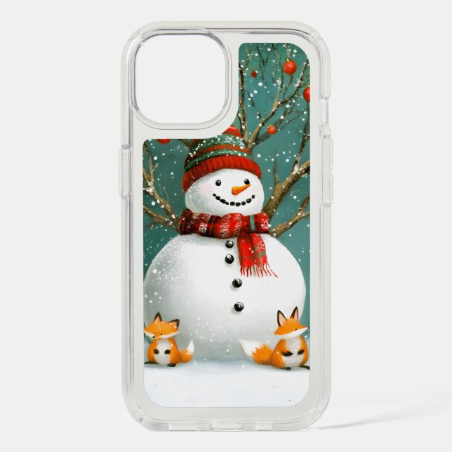 Frosty Winter Whimsical Snowman Fox Wonderland Speck iPhone Case (Front)