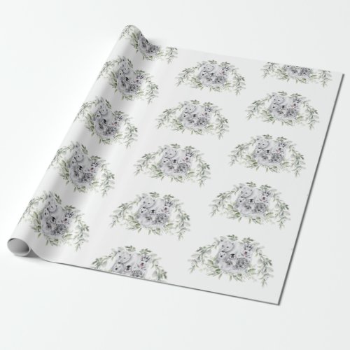 Frosty Winter Wonderland Artic Animals Baby Shower Wrapping Paper