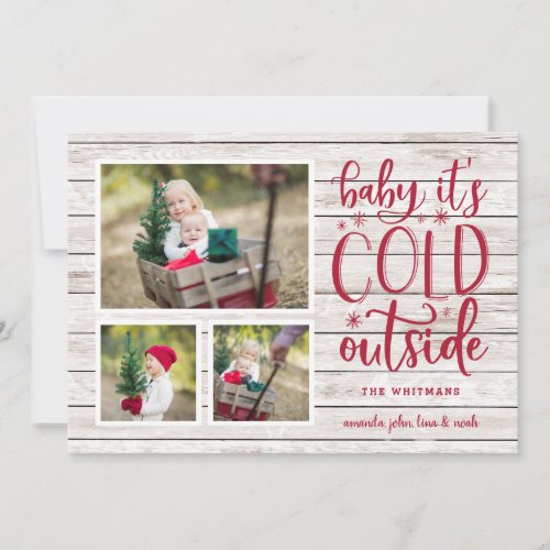 Frosty Wishes  Holiday Photo Collage Card