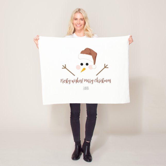 Frosty wishes! Merry Christmas Fleece Blanket (In Situ)