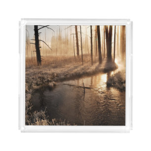 Frosty Yellowstone Morning Acrylic Tray
