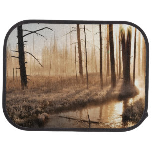 Frosty Yellowstone Morning Car Mat