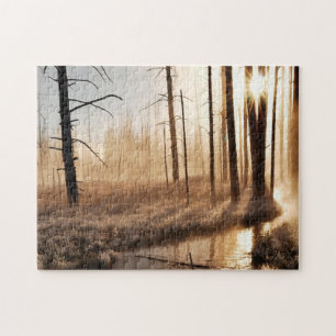 Frosty Yellowstone Morning Jigsaw Puzzle