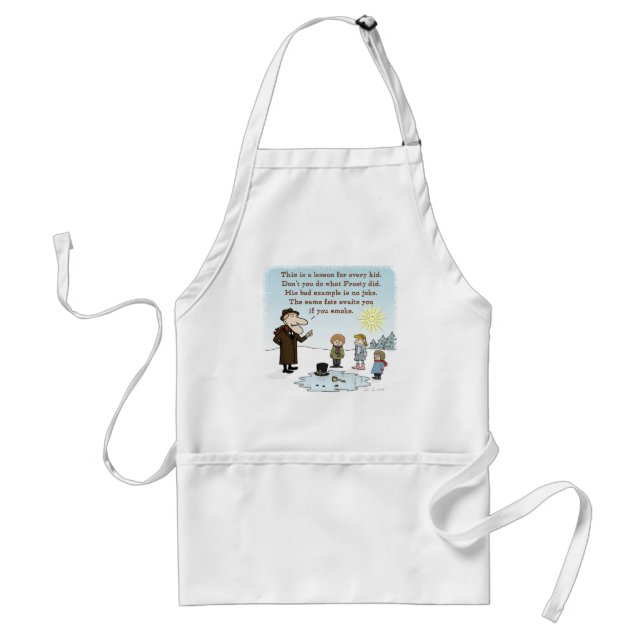 Frosty's Bad Example - Funny Christmas Cartoon Adult Apron (Front)
