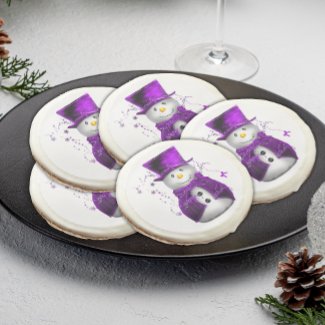 Frosty's Purple Velvet Snowman Delights