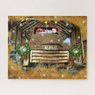 Frosty's Vintage GMC Truck Christmas Run Jigsaw Puzzle