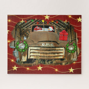 Frosty's Vintage GMC Truck Christmas Run Jigsaw Puzzle