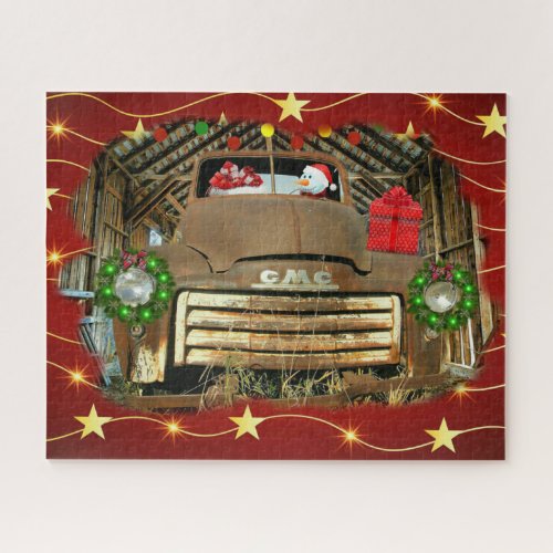 Frostys Vintage GMC Truck Christmas Run Jigsaw Puzzle