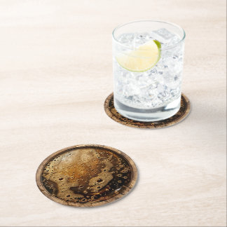 Frothy Beer Barrel Round Paper Coaster