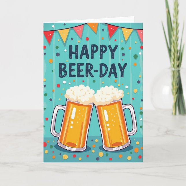 Frothy Beer Cheers Card (Front)
