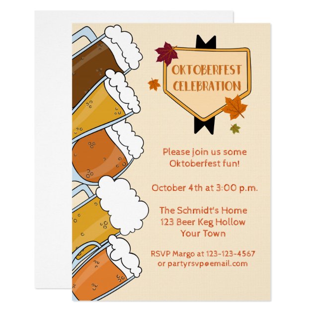 Frothy Beers Oktoberfest Party Invitation