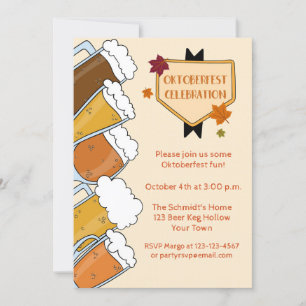 Frothy Beers Oktoberfest Party Invitation