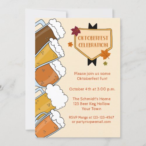 Frothy Beers Oktoberfest Party Invitation