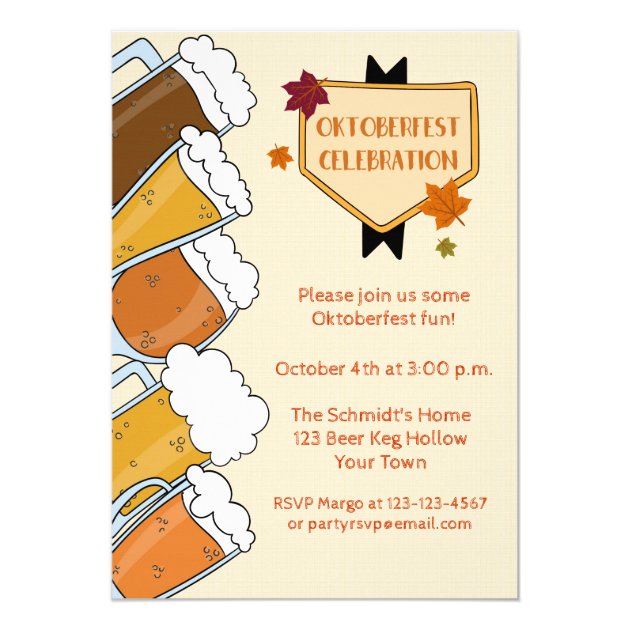 Frothy Beers Oktoberfest Party Invitation