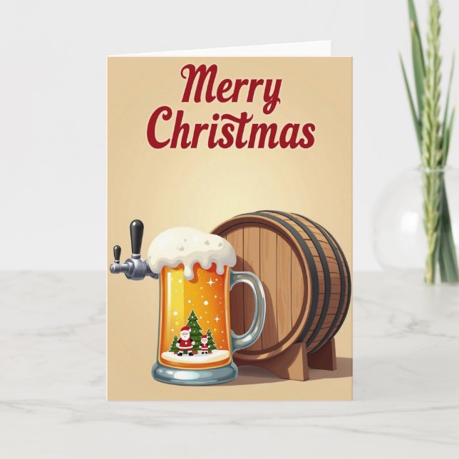 Frothy Christmas Stein Card (Front)